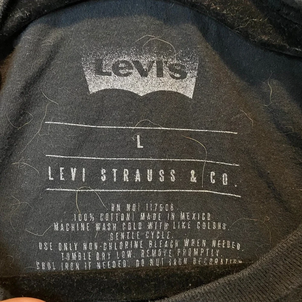 Levis‎ Mens Camo Batwing Logo Graphic T-Shirt Black Size L 100% Cotton